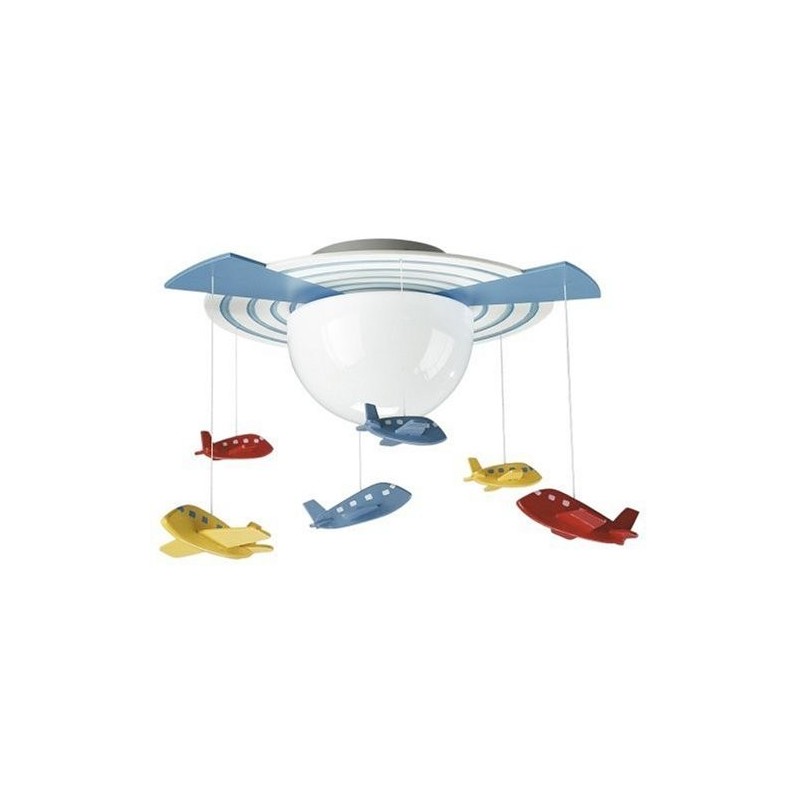 Kico Avigo Aeroplane Ceiling Light Multi Colour - Children's Night