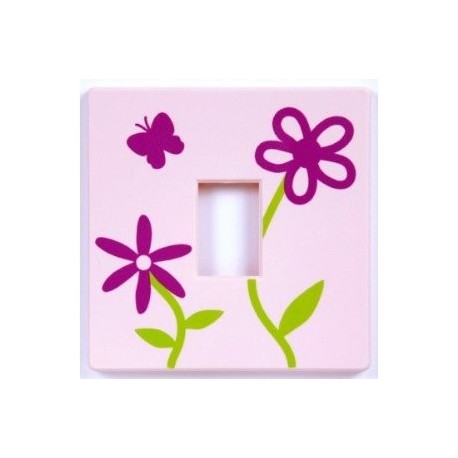 Pink Flower light Switch Cover