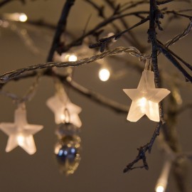 Fairy Lights, Star Shaped, Warm White 30 LEDs by Lights4fun 